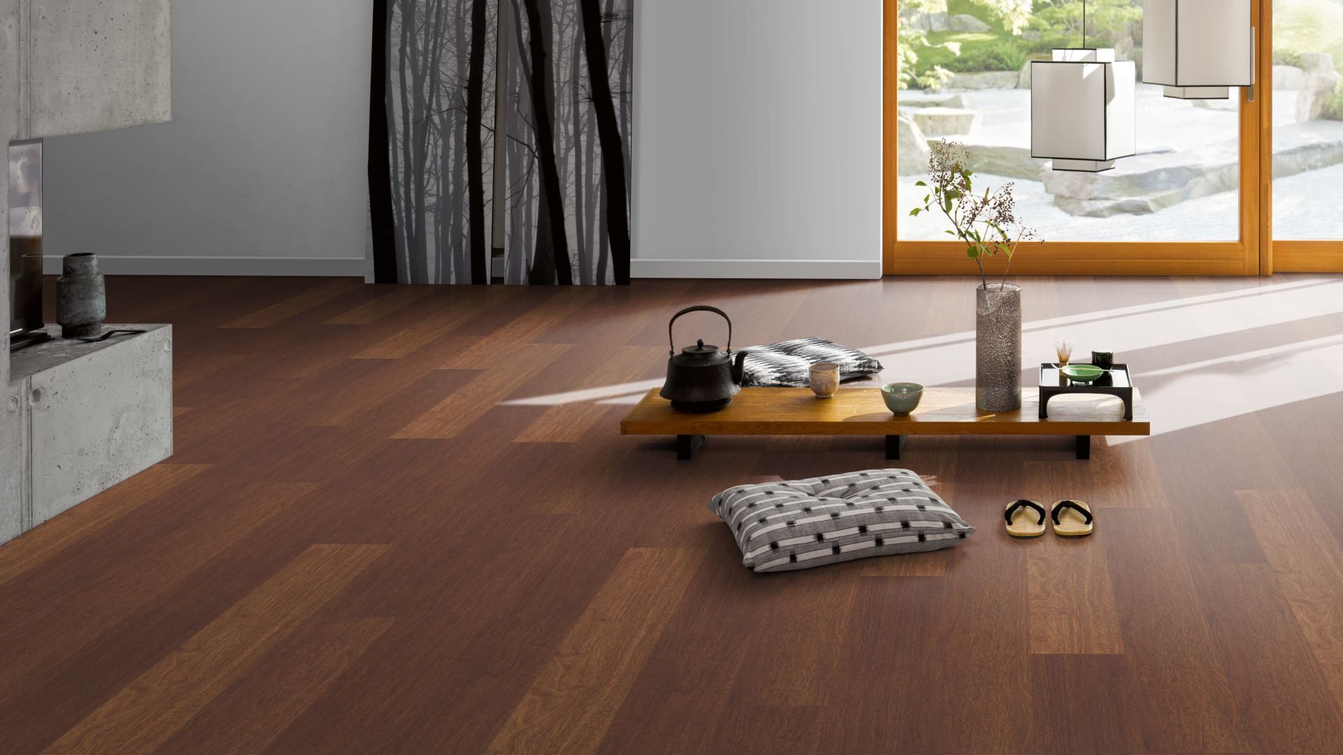 Laminate Merbau, 194x1285mm, Dark Brown Laminate, Rustic Grade » ESB