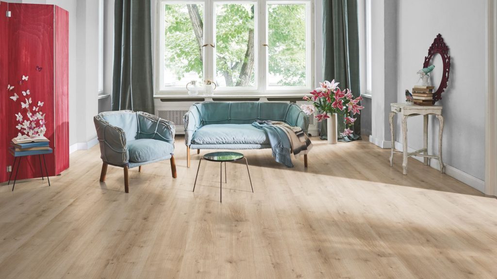 Resilient Floor Coverings, 235x2200mm, Oak Pure Light, Build in Cork