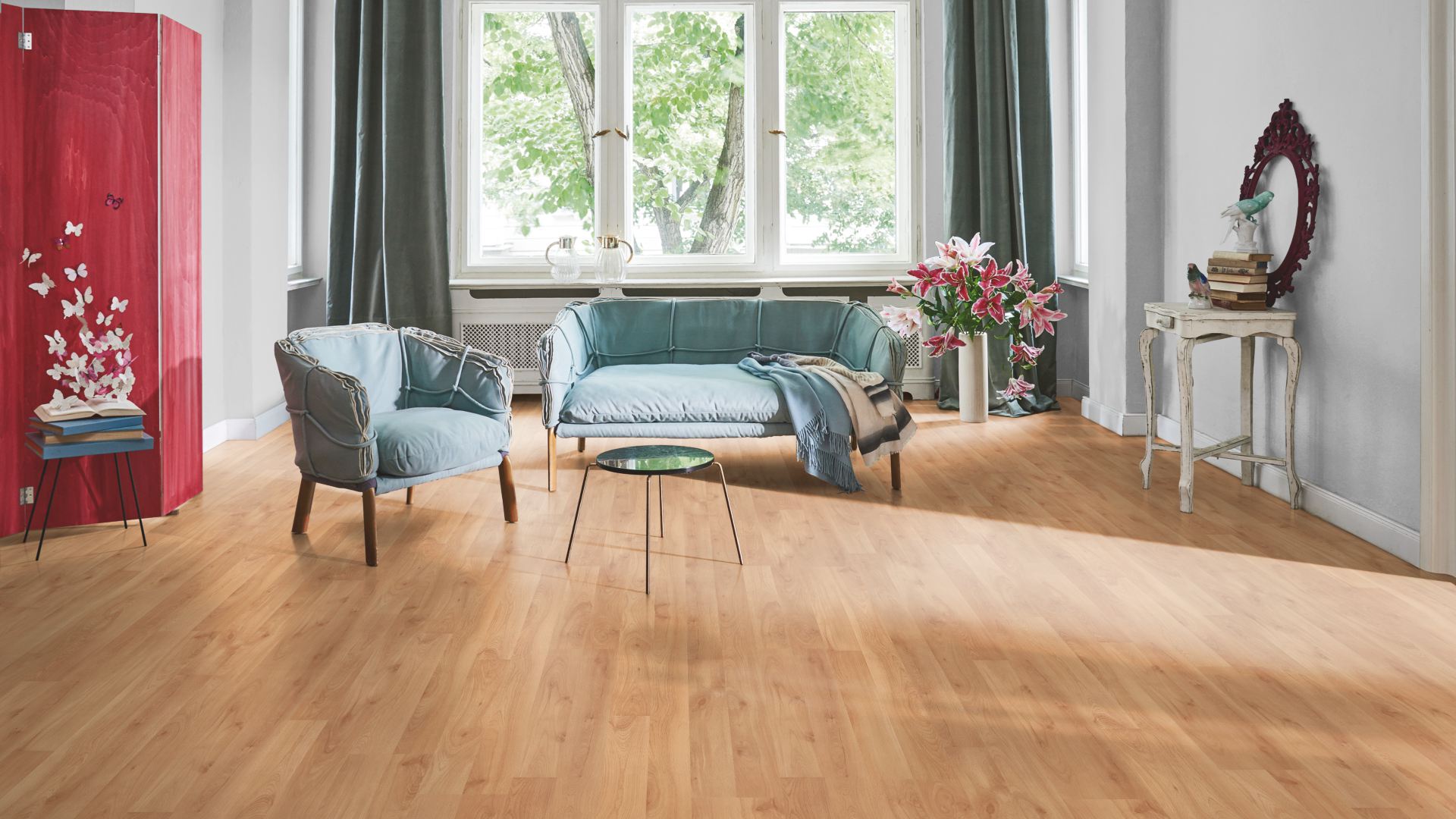 Laminate Oak, Wide Plank, 194x1285mm, Beech Wood Texture » ESB Flooring
